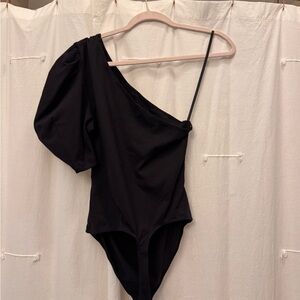 Free People Black One-Shoulder Bodysuit